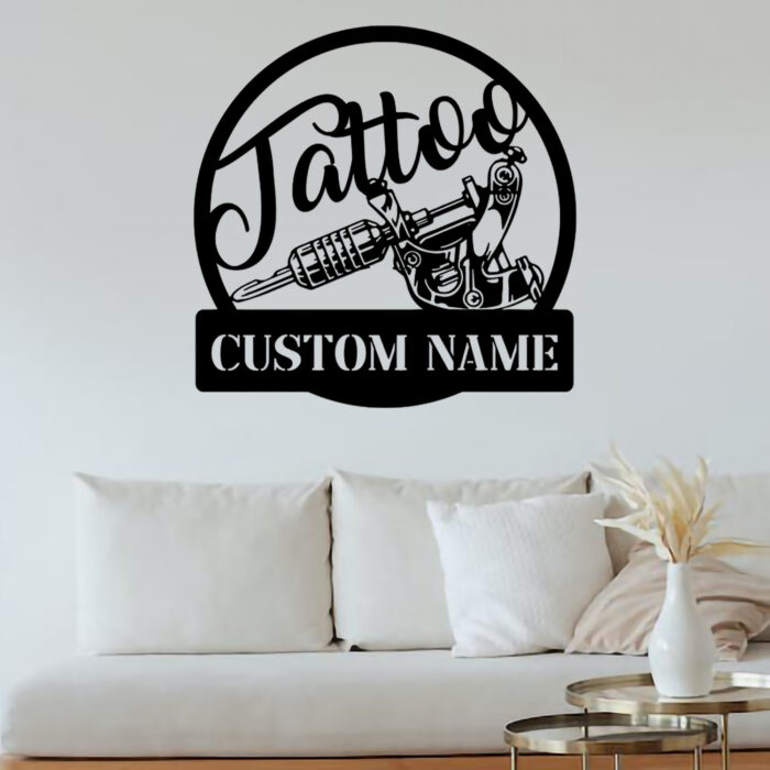 Custom Tattoo Metal Wall Signs - Personalized Tattoo Metal Wall Art - Tattoo Metal Wall Decor - Tattoo Artist Gift - Ink Studio Name Sign - Tattoo Shop Decor - Image 2