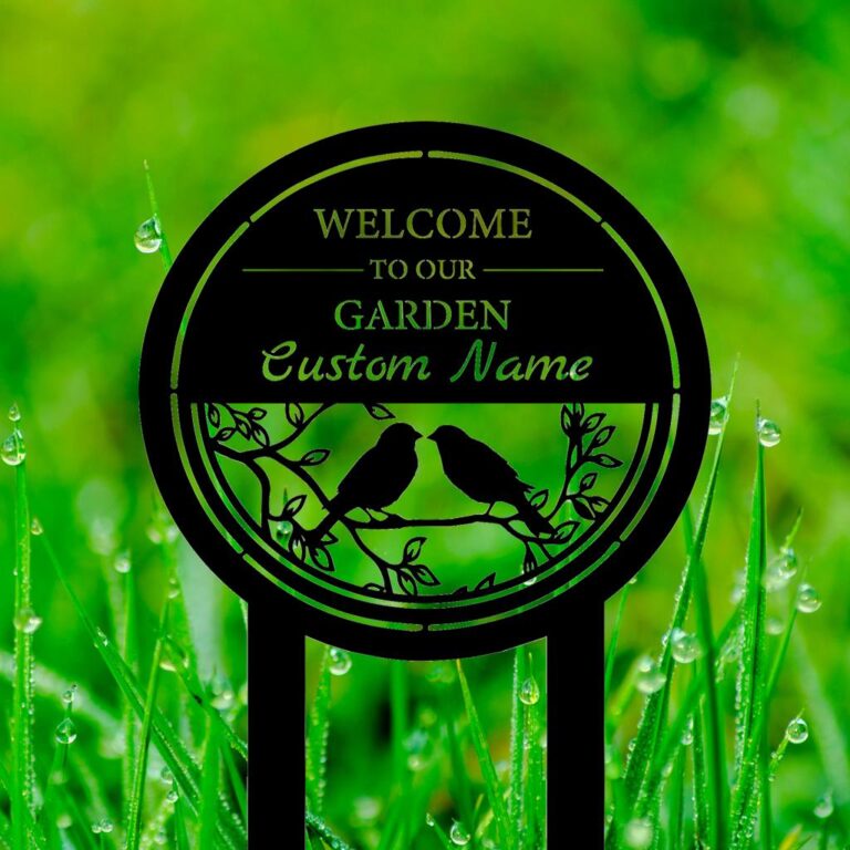 Handmade-Custom Bird Garden Sign With Stake - Metal Bird Garden Sign - Bird Sign Metal Decor - gift for family - Custom Signs-Yard Stake