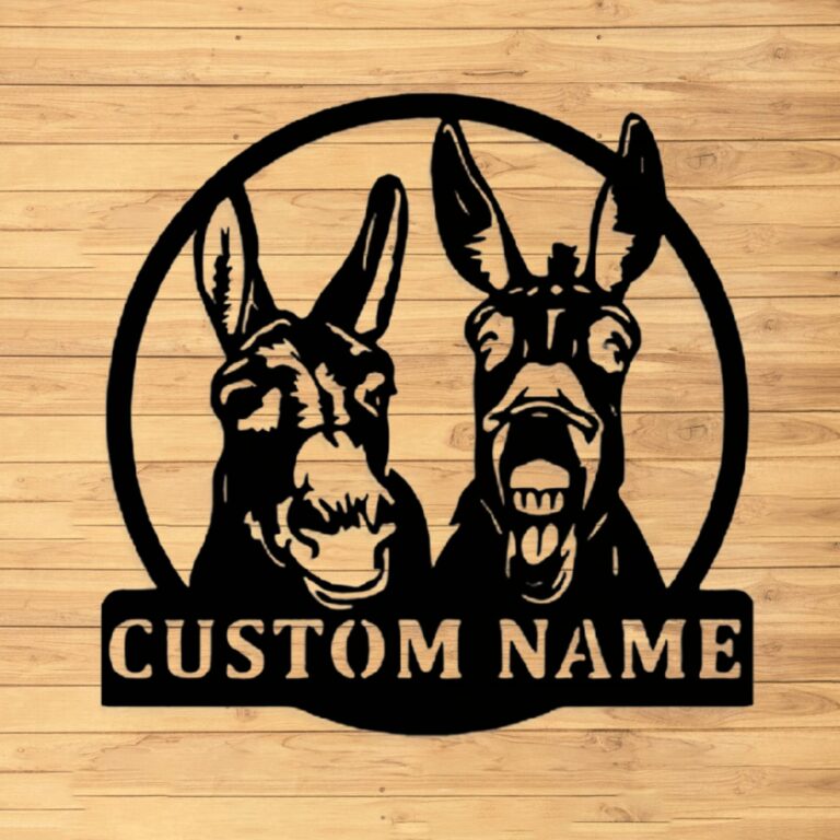 VVEDESIGN Custom Donkeys Metal Wall Sign - Personalized Donkeys Metal Wall Art - Donkeys Metal Wall Decor - Last Name Sign - Custom Home Decor - Housewarming Gifts