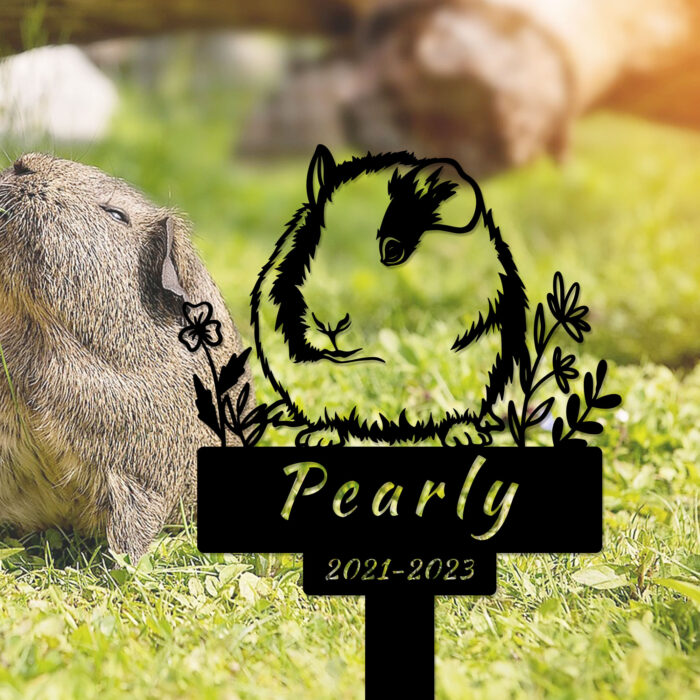 Gerryed Personalized Guinea Pig Memorial Stake, Guinea Pig Grave Marker, in Memorial of Hamster, Guinea Pig Loss Gift, Guinea Pig Name Sign