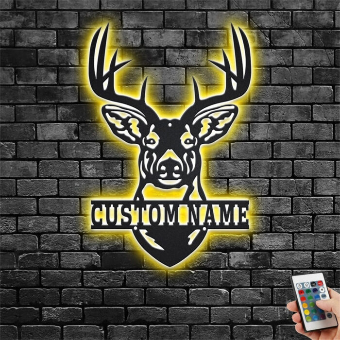 Personalized Deer Head Metal Wall Art,Custom Deer Hunter Last Name Signs for Home,Deer Hunting Monogram Wall Decor,Outdoor Signs,Metal Wall Decor,Funny Housewarming Gifts 8-22" - Image 6