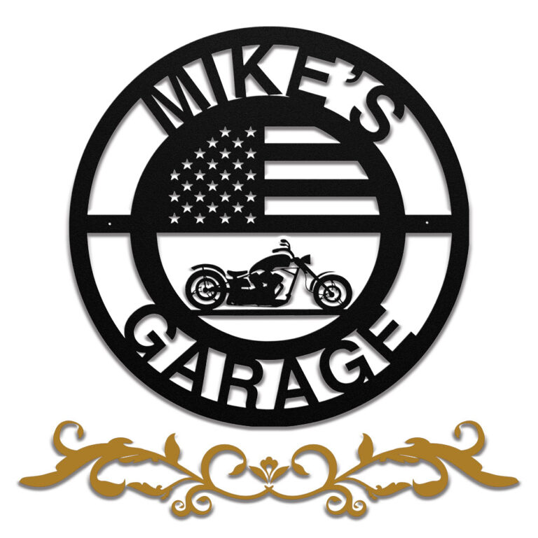 Personalized Motorcycle Garage Sign, Custom Garage Sign, Garage Sign for Dad, Gift for Fathers Day, Gift for Him, Motorcycle Decor